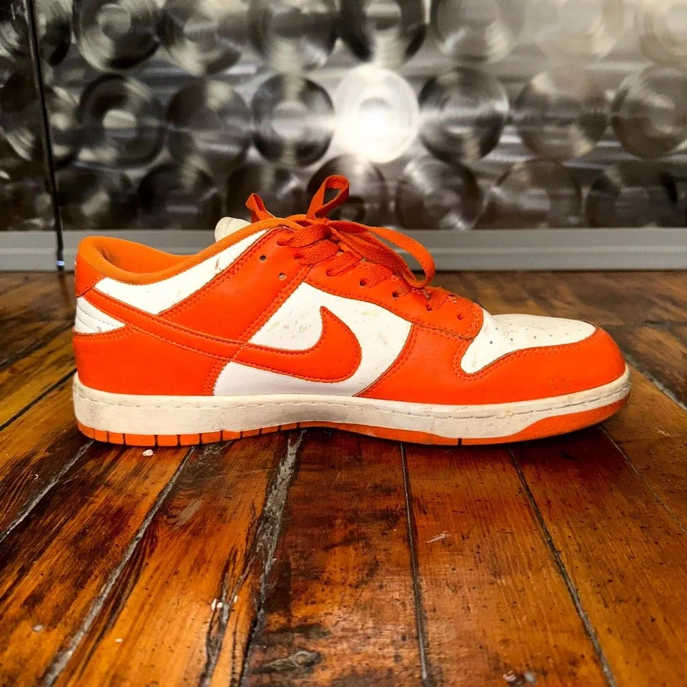 Nike Dunk Low SP Syracuse Sneakers Men's Size 12 Orange White Leather Lace Up